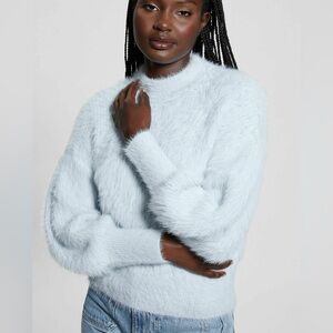 Guess Light Blue Fuzzy Sweater